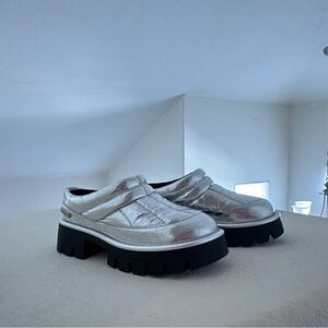 Michael Kors Silver Platform Mules